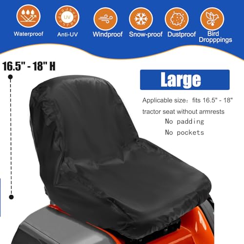 Tractor Seat Cover Waterproof,Large Universal Rainproof Seat Cover - size: large