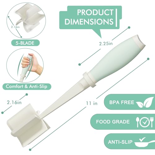 2Pack Meat Chopper Hamburger Masher Ground Beef Smasher Utensil Mix Tool - color: 2 Pack-White