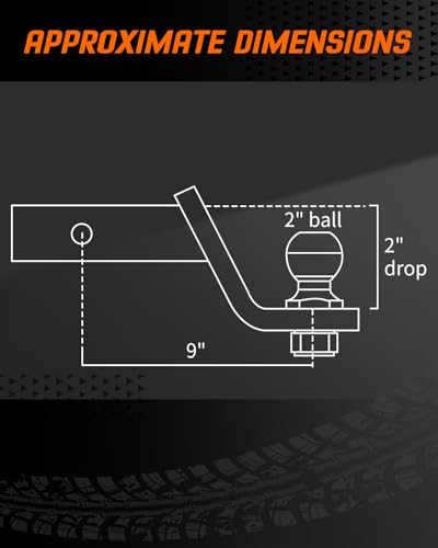 METOWARE Trailer Hitch Ball Mount 2" Drop Fits 2" Receiver, 6000Lbs GTW - color: Gray, size: 2" Drop