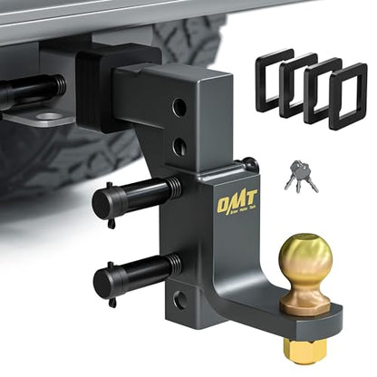 Orion Motor Tech Adjustable Trailer Hitch Ball Mount - 2" Receiver & Ball - size: 2" Receiver 9-1/2" Drop & 8-1/4" Rise