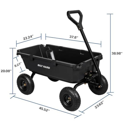 BILT HARD 900 lb 5 Cu. Ft. Poly Dump Cart with 10 in All-Terrain Tires