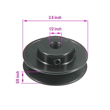AK28-1/2 Bore Single Groove Web Sheave 2.8" OD 1/2" Bore V Belt Sheave Cast Iron - size: 1/2"Bore-2.8"OD
