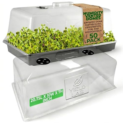 7 Inch Clone Dome - 50 Pack Humidity Vented Domes - Plant Growing - color: Clear, size: 50-Pack