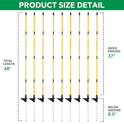 20 Pcs 46"Fiberglass Step in Electric Fence Posts,Portable Temporary Stakes - style: 46Inch-20 Pack