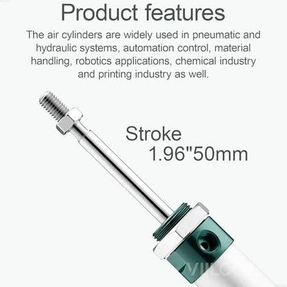MAL16x50 Mini Air Cylinder 16mm Bore 50mm Stroke Double Acting - size: 16mm x 50mm