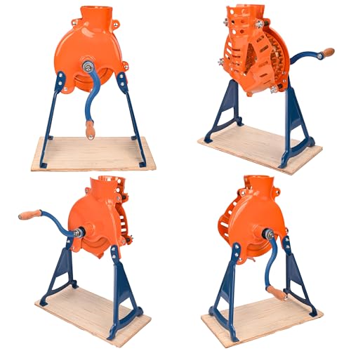 Corn Sheller Hand Crank, Steel Corn Cob Thresher with Stand