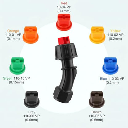 16pcs 110° Flat Fan Spray Nozzles 0.1-0.6mm Sprayer Tip Replacement