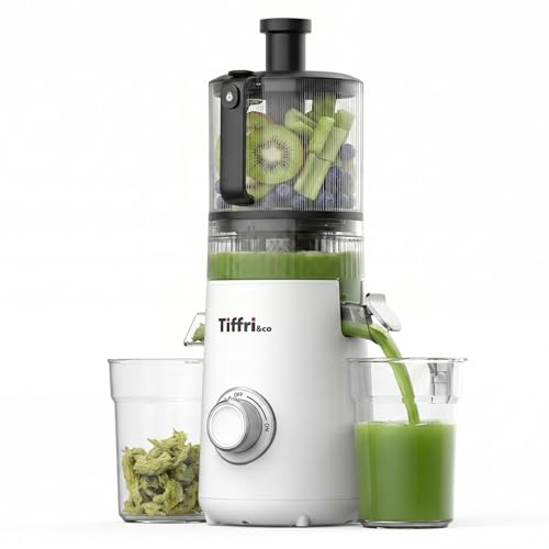 3-in-1 Cold Press Juicer, 6" Wide Chute Masticating Juicer - color: White