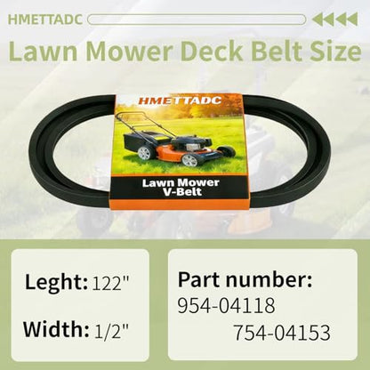754-04153 Deck Belt Replacement for Cub Cadet LT1045 LT1046 46" - size: 954-04118(1/2" x 122")