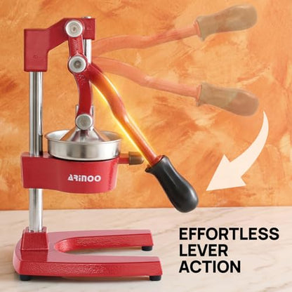 Cast Iron Juicer, Heavy Duty Manual Citrus Juicer - color: Red
