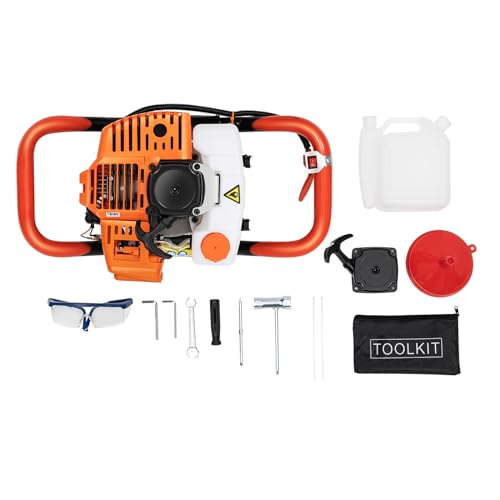 52cc Post Hole Auger， 2.4HP 2-Stroke Single Cylinder Gas Powered Earth Auger Post Hole Digger Borer Fence Ground (only Motor) - style: 52CC 2.4HP