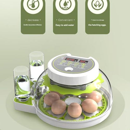 JUJOJB 12-Egg Incubator for Hatching Eggs, Auto Turner, Temp Control - color: Green