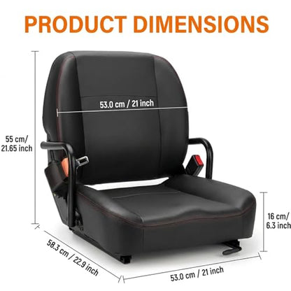 SEATIN Universal Forklift Seat, Tractor Seat with Micro Switch, Safety Belt
