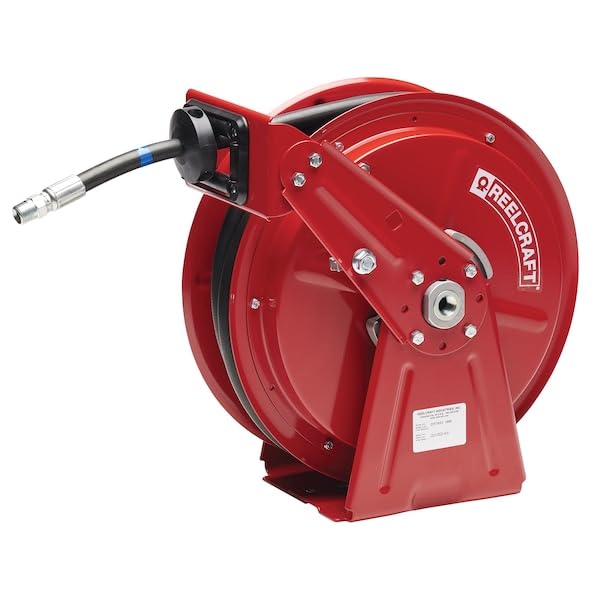 Reelcraft Spring Return Hose Reel,1/2" MNPT,50 ft DP7850 OMP - 1 Each