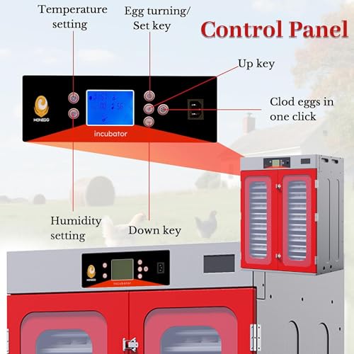 1000-Egg Commercial Cabinet Incubator for Hatching Eggs, Digital Large-Capacity Hatcher with Auto Temperature & Humidity Control & Intelligent Humidification System - size: 1000 Egg