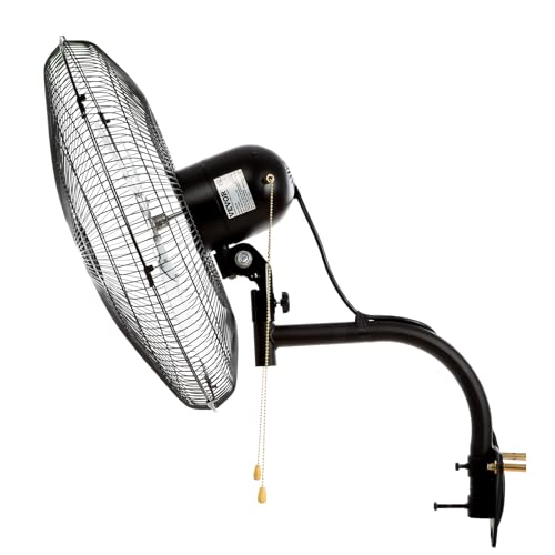 VEVOR Wall Mount Fan, 2 PCS 18 inch Oscillating, 3-speed High Velocity Max. 4000 CFM Industrial Wall Fan for Indoor, Commercial, Residential, Warehouse, Greenhouse, Workshop, Basement, Garage,Black - size: 18 Inch 2 Pack, style: Oscillating
