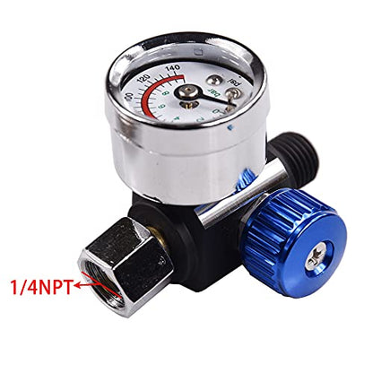 Spray Gun Air Pressure Regulator, 1/4"-NPT Air Pressure Regulator Kit