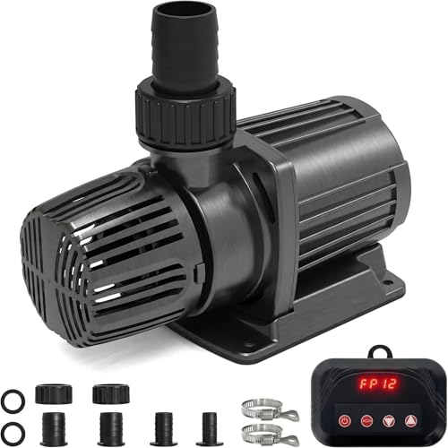 1587 GPH Pond Pump, 55W Submersible Water Pump with Control Panel
