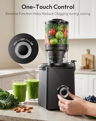 Juicer Machines, 5.3" Wide Feed Chute Cold Press Juicer