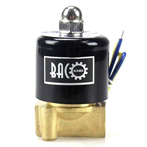 BACOENG 1/4" DC12V Electric Solenoid Valve (NPT, Brass, Normally Closed) - size: 1/4"NPT-Brass
