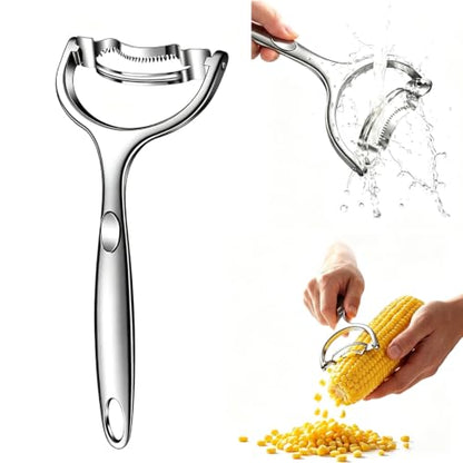 Corn Peeler, Corn stripper for corn on the cob remover tool,Stainless steel multifunctional Kitchen Grips Corn planer Cob Cutter kernels, Dishwasher Safe Kitchen Gadget