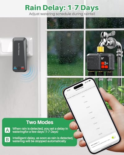 WiFi Sprinkler Timer 3 Zone, 984ft Range Smart Water Timer for Garden Hose - style: 3 Zone Brass Inlet & Outlet