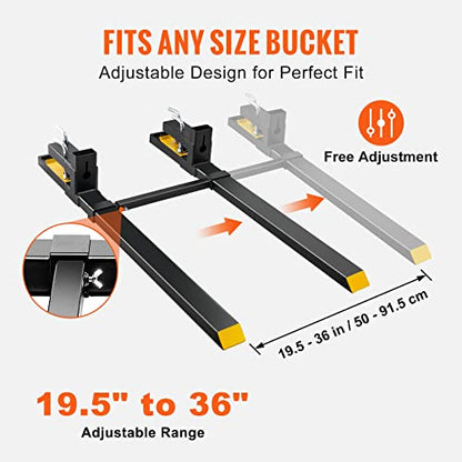 VEVOR Pallet Forks, 60" Total Length, 4000 lbs Clamp-On - size: 60 Inch