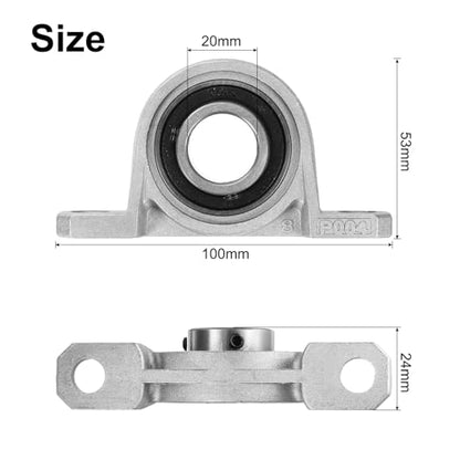 uxcell 2pcs KP004 Pillow Block Bearings 8mm Bore Bearing Units Zinc Alloy Flange Mounted Bearing Housing, P6(ABEC3) - size: 20mm