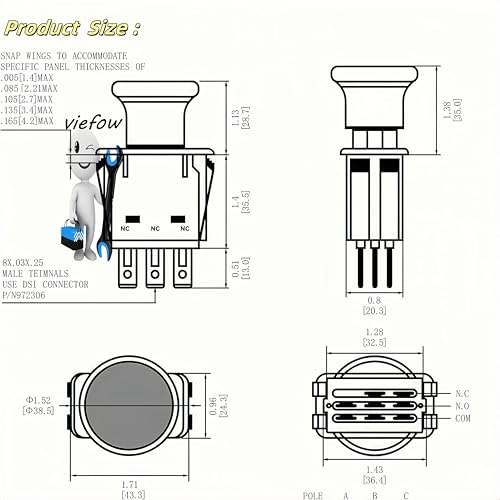 056-8058-00 10A PTO Clutch Switch for Bad Boy Dixie Chopper Mowers