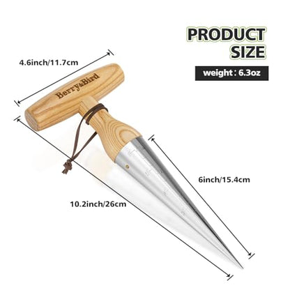 Hand Dibber – Precision Wood Handle Seed Dibber Garden Tool - size: 6''