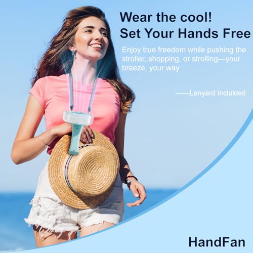 HandFan Upgraded Portable Handheld Misting Fan, Rechargeable Personal Mister Fan, Spray Water Mist Fans, Foldable Electric Mini Cooling Fans for Beach Travel Disney Makeup(Light Blue) - color: Light Blue, style: HF318C