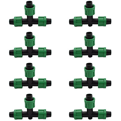 Drip Irrigation Tee Fittings Universal Barbed Locking 3-Way Connectors - color: Tee Connectors