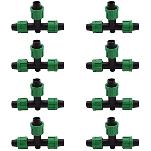 Drip Irrigation Tee Fittings Universal Barbed Locking 3-Way Connectors - color: Tee Connectors