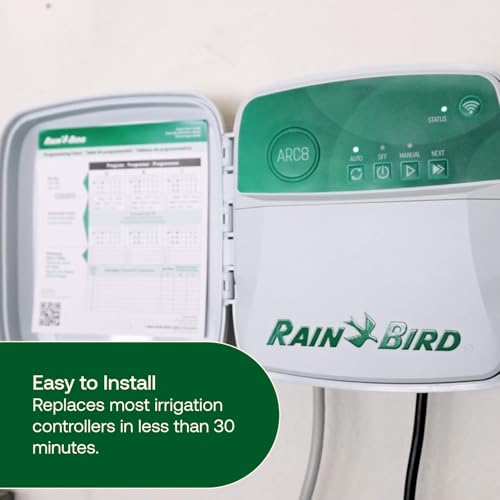 Rain Bird ARC8 App-Based Indoor/Outdoor Smart WiFi Irrigation Sprinkler Timer/Controller, 8-Zone/Station, EPA WaterSense Certified, Compatible with Alexa, Indoor/Outdoor 8-Station - style: Indoor/Outdoor 8-Station