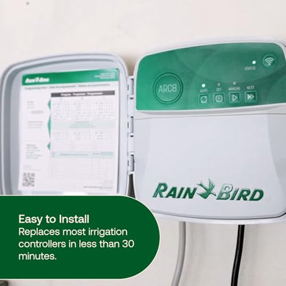 Rain Bird ARC8 App-Based Indoor/Outdoor Smart WiFi Irrigation Sprinkler Timer/Controller, 8-Zone/Station, EPA WaterSense Certified, Compatible with Alexa, Indoor/Outdoor 8-Station - style: Indoor/Outdoor 8-Station