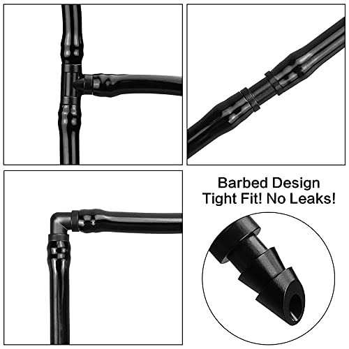 1/4 Inch Drip Irrigation Fittings Kit, 130 Pieces Drip Irrigation Parts for 1/4" Irrigation Tubing for Garden Lawn, Drip Line Barbed Connectors - 60 Couplings, 40 Tees, 20 Elbows, 10 End Plugs - size: 4/7mm Drip Fittings Set-130P