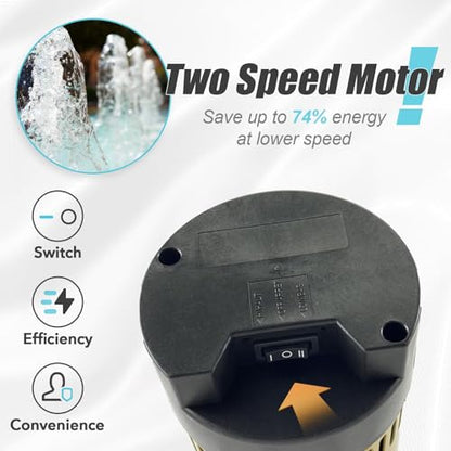Two Speed Energy Saving Pool Pump 1.5HP 115V 5400GPH - color: Dark Gold