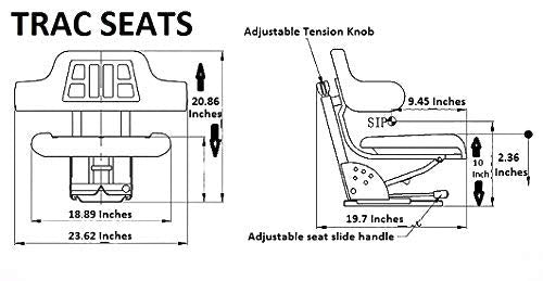 BLUE TRAC SEATS BRAND TRIBACK STYLE UNIVERSAL TRACTOR SUSPENSION SEAT WITH TILT FITS FORD/NEW HOLLAND 2000 2310 2600 2610 2810 2910