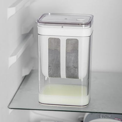 Yogurt Strainer, Stainless Steel 80 Mesh Fine Hole Whey Separator with Lid, 1100ml Capacity for Home Kitchen Use