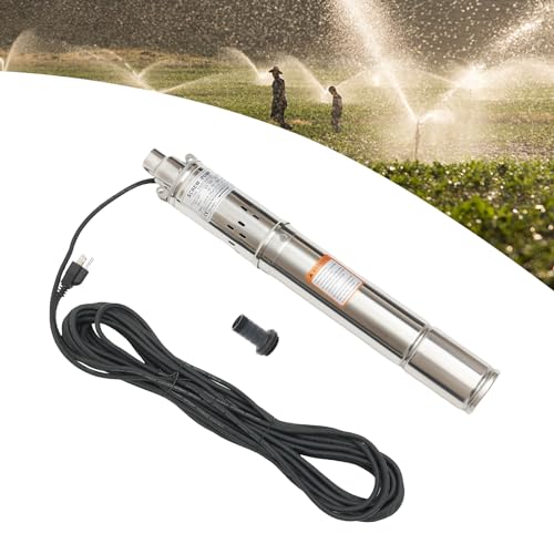 Deep Well Pump, Electric Submersible Bore Hole Deep Well Pump Stainless Steel Submersible Well Pumps Agricultural Irrigation Pump for Villages, Homes, Farms (115V 0.75KW 1HP 2.5M³/H 102M/334.65FT) - style: 115V 0.75KW 1HP 2.5M³/H 102M/334.65FT