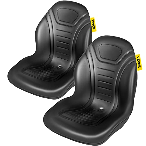 VEVOR Universal Tractor Seat Replacement 2 Pcs Compact High Back Mower Seat - style: 2Pcs Black