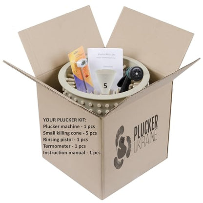 PluckerUkraine Quail Plucker Machine Mini 330 - Poultry Feather Remover for Small Chicken Quail Pigeon with Small Soft Fingers 13″Drum 110V-Plucker KIT (Quail Plucker Machine) (New)