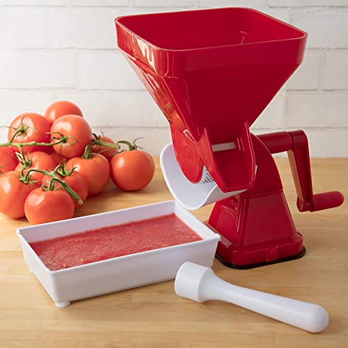 Tomato Strainer, Easily Juices w No Peeling Deseeding or Coring Necessary