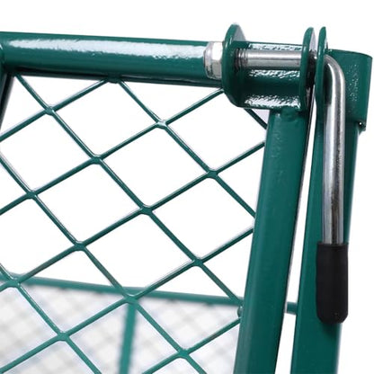 Steel Garden Cart, 550 lbs Capacity Heavy Duty Garden Wagons with Removable Steel Mesh, Sides to Convert Into Flatbed, Folding Utility Heavy Duty Wagons Carts for Yard, Garden, Farm,Green