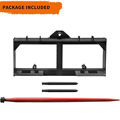 YINTATECH 49" Hay Spear for tractor 2000 lbs Quick Attach Skid Steer - color: Matte Black
