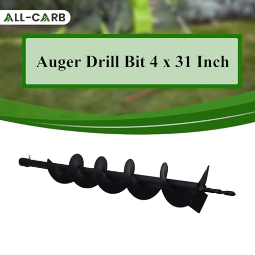 ALL-CARB Auger Drill Bit 4 x 31.5 Inch Garden Spiral Drill Bit - size: 4inch