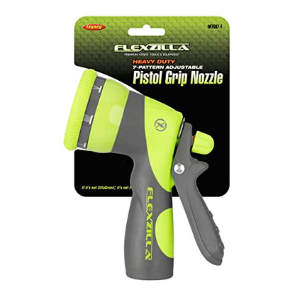 Flexzilla Heavy Duty 7-Pattern Adjustable Pistol Grip Garden Hose Nozzle Sprayer with Multiple Spray Settings & Durable Design - color: Chartreuse, style: 7-Pattern Flow Control