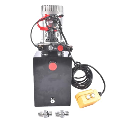 8 Quart Hydraulic Power Unit 3200 PSI 12V DC Double Acting Dump Trailer Pump 1.6KW Heavy Duty Hydraulic Pump for Dump Trailers Car Lifting Agricultural Equipment with Metal Oil Reservoir Mustrod - size: 8 Quart Double Acting