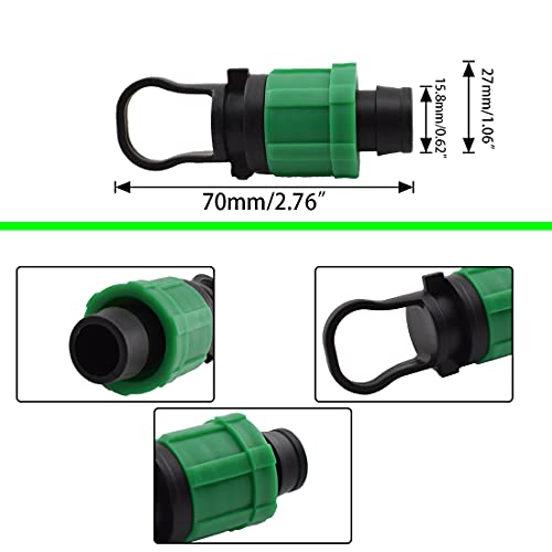 8PCS Drip Irrigation Tubing End Cap Plugs Universal Barbed Locking Fittings - color: Plug Connectors