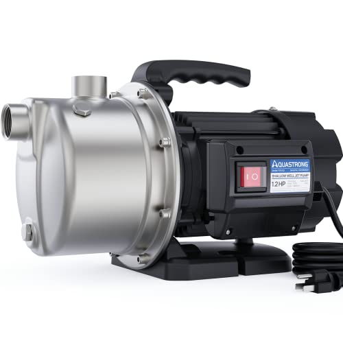 Aquastrong 115V Shallow Well Garden Pump, Stainless Steel, 1210 GPH, Water Transfer Draining Irrigation Sprinkler Pump, for Lawn,Garden,1.2 HP Portable - color: 1.2 Hp Portable